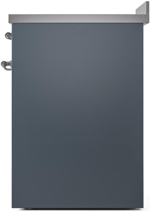ILVE Nostalgie II 30" Electric Range, Blue Grey, Chrome Trim UPI304NMPBGC