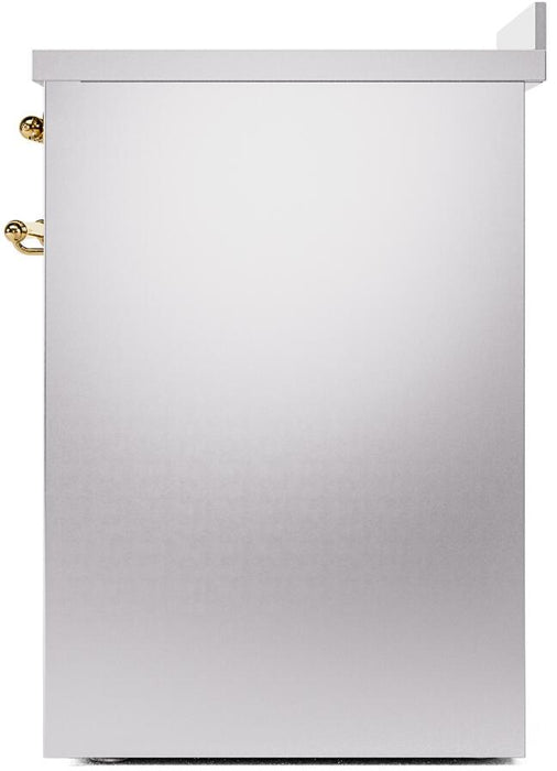 ILVE Nostalgie II 30" Electric Range, Stainless Steel, Brass Trim UPI304NMPSSG