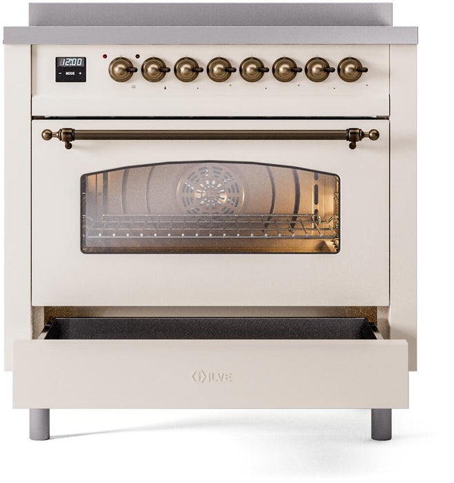ILVE Nostalgie II 36 " Electric Range, Antique White, Bronze Trim UPI366NMPAWB