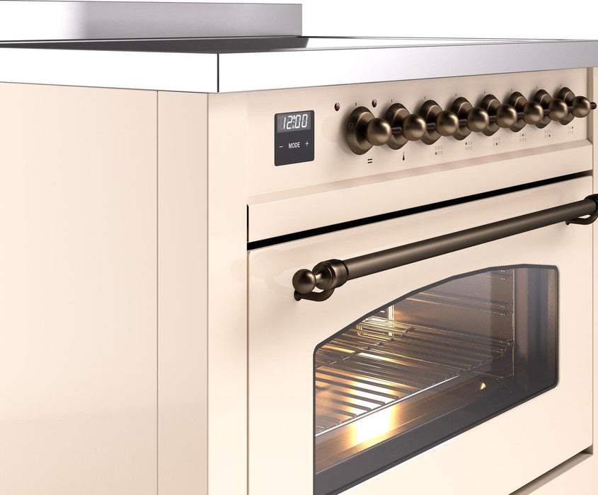 ILVE Nostalgie II 36 " Electric Range, Antique White, Bronze Trim UPI366NMPAWB