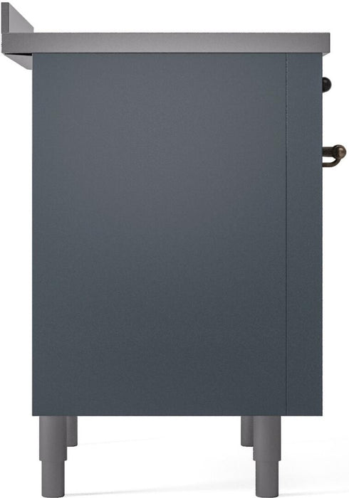 ILVE Nostalgie II 36 " Electric Range, Blue Grey, Bronze Trim UPI366NMPBGB