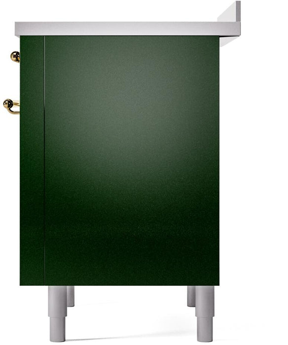 ILVE Nostalgie II 36 " Electric Range, Emerald Green, Brass Trim UPI366NMPEGG