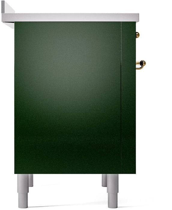ILVE Nostalgie II 36 " Electric Range, Emerald Green, Brass Trim UPI366NMPEGG
