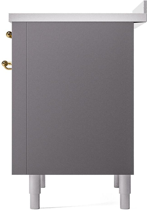 ILVE Nostalgie II 36" Electric Range, Matte Graphite, Brass Trim UPI366NMPMGG