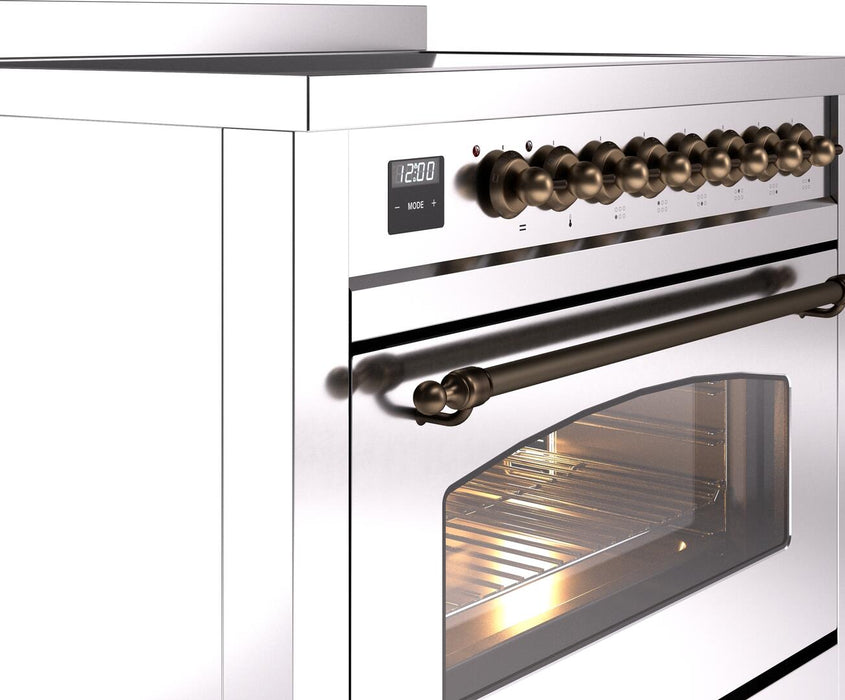 ILVE Nostalgie II 36 " Electric Range, Stainless Steel, Bronze Trim UPI366NMPSSB