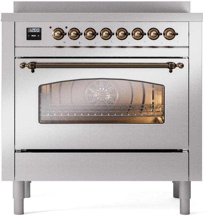 ILVE Nostalgie II 36 " Electric Range, Stainless Steel, Bronze Trim UPI366NMPSSB