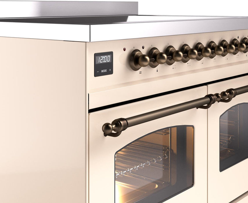 ILVE Nostalgie II 40" Electric Range, Antique White, Bronze Trim UPDI406NMPAWB