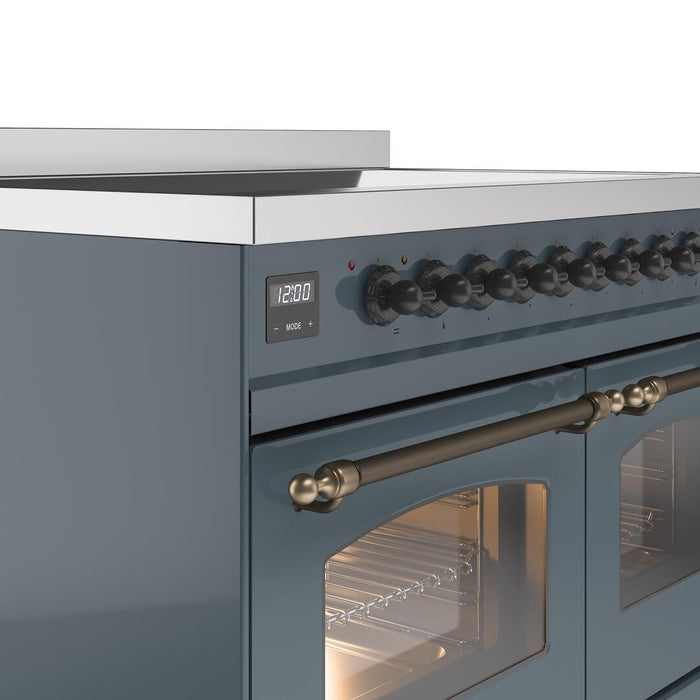 ILVE Nostalgie II 40" Electric Range ,Blue Grey, Bronze Trim UPDI406NMPBGB