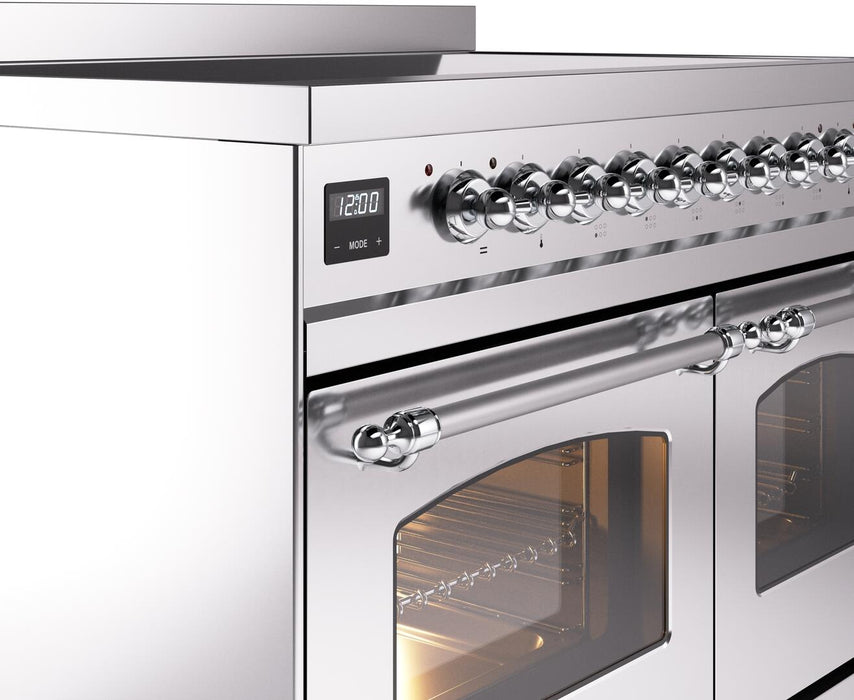 ILVE Nostalgie II 40" Electric Range, Stainless Steel, Chrome Trim UPDI406NMPSSC