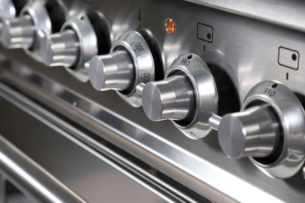 ILVE Professional Plus 36" Dual Fuel Gas Range, Stainless Steel, Chrome Trim‎ UPDW90FDMPI