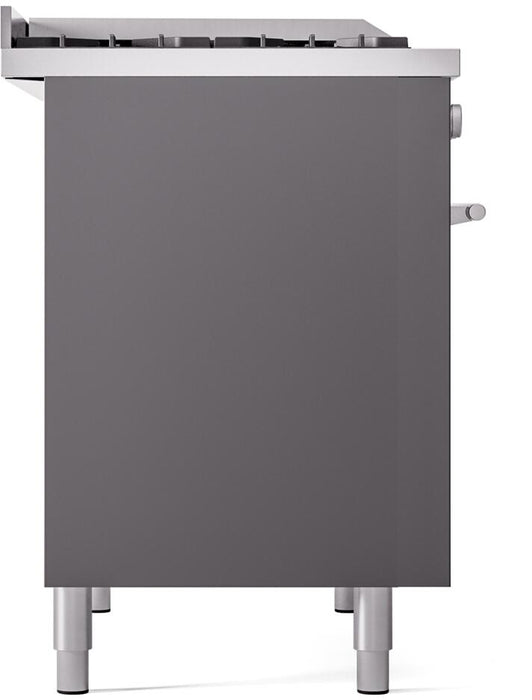 ILVE Professional Plus II 40" Dual Fuel Natural Gas Range, Matte Graphite with Trim, UPD40FWMPMG