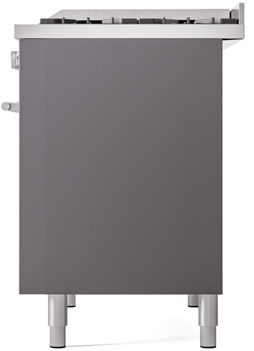 ILVE Professional Plus II 40" Dual Fuel Natural Gas Range, Matte Graphite with Trim, UPD40FWMPMG