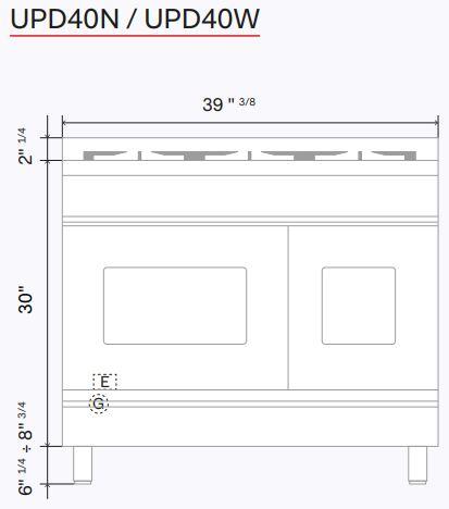 ILVE Professional Plus II 40" Dual Fuel Natural Gas Range, Matte Graphite with Trim, UPD40FWMPMG