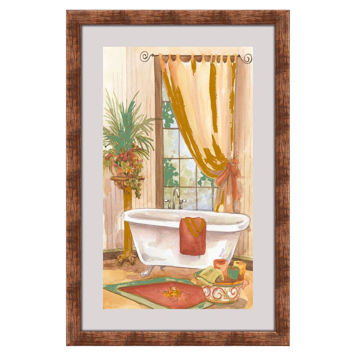 Premius Floating Glass Bathroom Clawfoot Tub Wall Art, Bright, 18x11.5 Inches