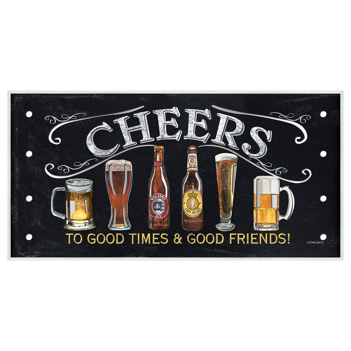 Premius Good Times Panel With Mirror Cut-Outs, Cheers, 23.75x12 Inches