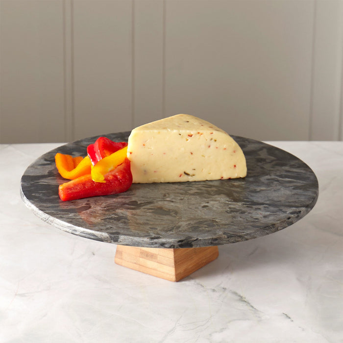 Sophia Grace Round Table Riser, Black Marble, 12x12x3.75 Inches