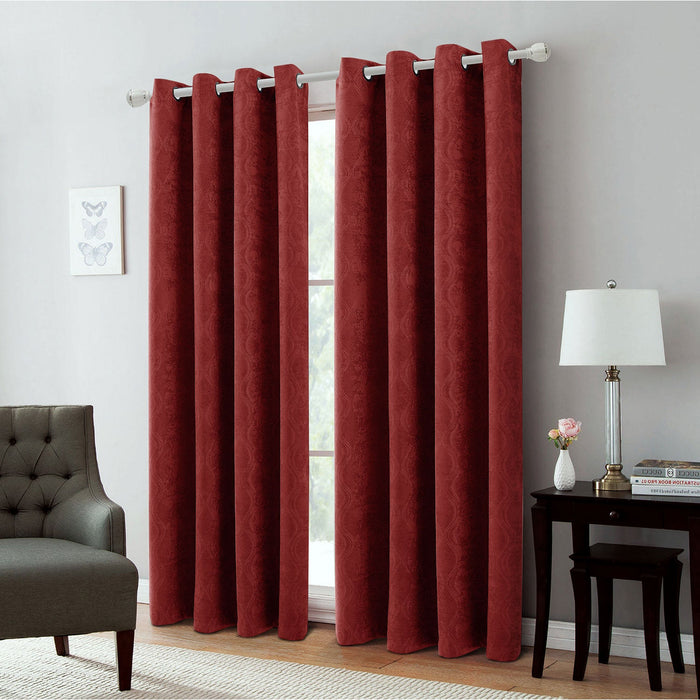 Andy Ogee Room Darkening Curtain Grommet Window Panel, 54x84 Inches