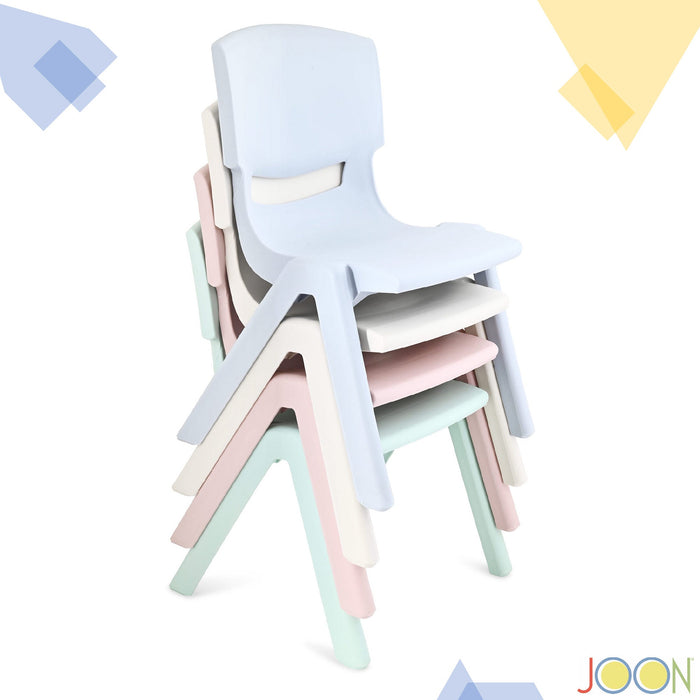 JOON Stackable Plastic Kids Learning Chairs, Misty Blue, 20.5x12.75X11 Inches, 2-Pack (Pack of 2)