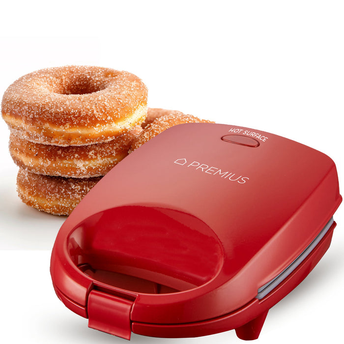 PREMIUS Ceramic Non-Stick Mini Snack Donut Maker, 2 Inch Mold, 4 Count