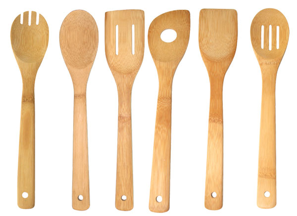 Home Basics 6-Piece Bamboo Kitchen Cooking Utensil Set, 2.5x12x.25 Inches
