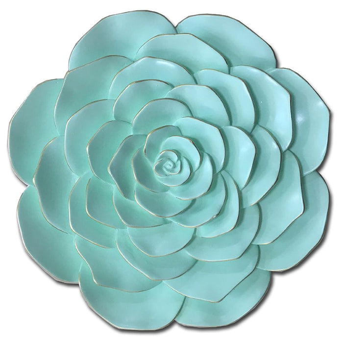 Premius Resin Pastel Floral Wall Decor, Mint, 12 Inches