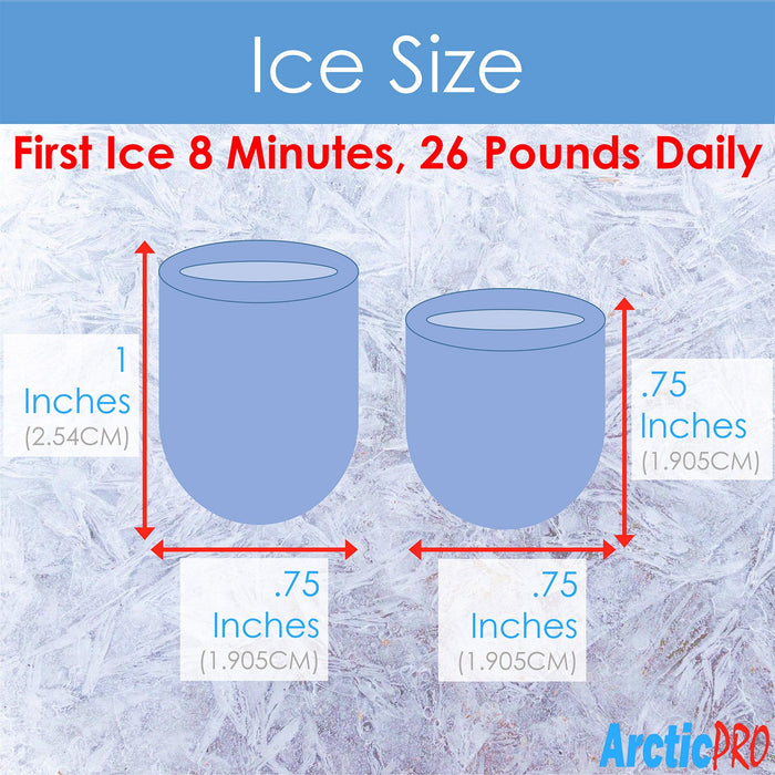 Arctic-Pro Portable Digital Quick Ice Maker Machine, Black, Makes 2 Ice Sizes