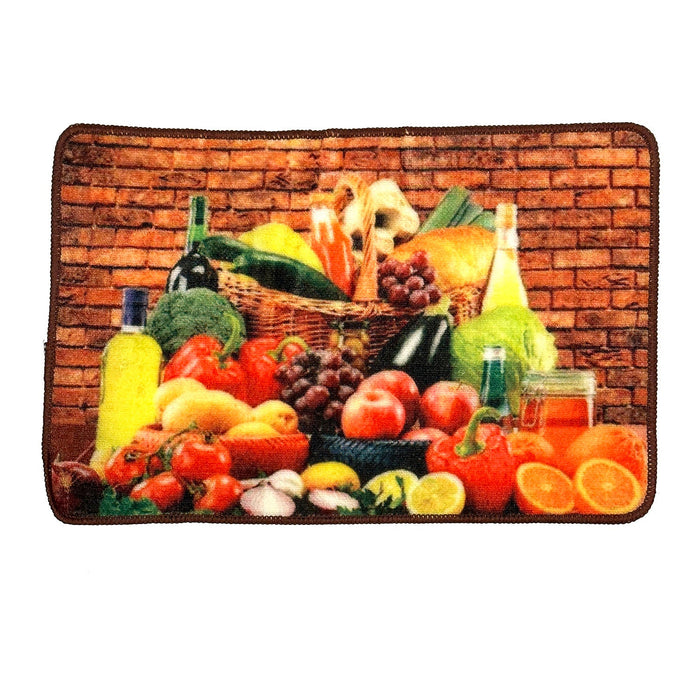 Fruits And Veggies Non-Slip Kitchen Mat, 18x28 Inches