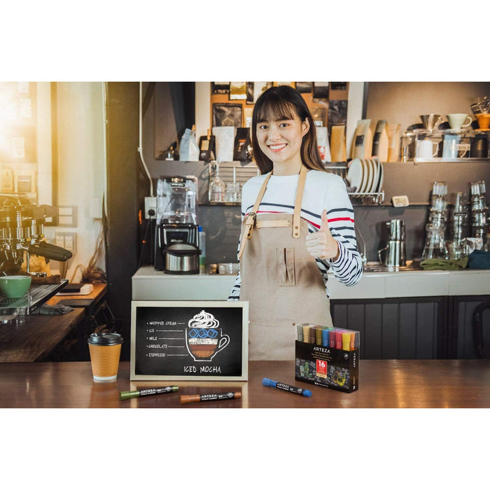 ARTEZA Premium Liquid Chalk Markers Set, 16 Count