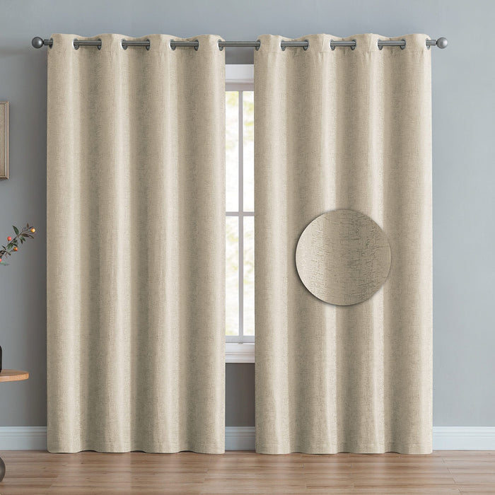 Courtney Textured Room Darkening Grommet Window Panel, 52x84 Inches