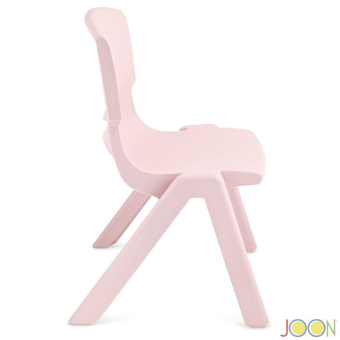 JOON Stackable Plastic Kids Learning Chairs, Blush, 20.5x12.75X11 Inches, 2-Pack (Pack of 2)