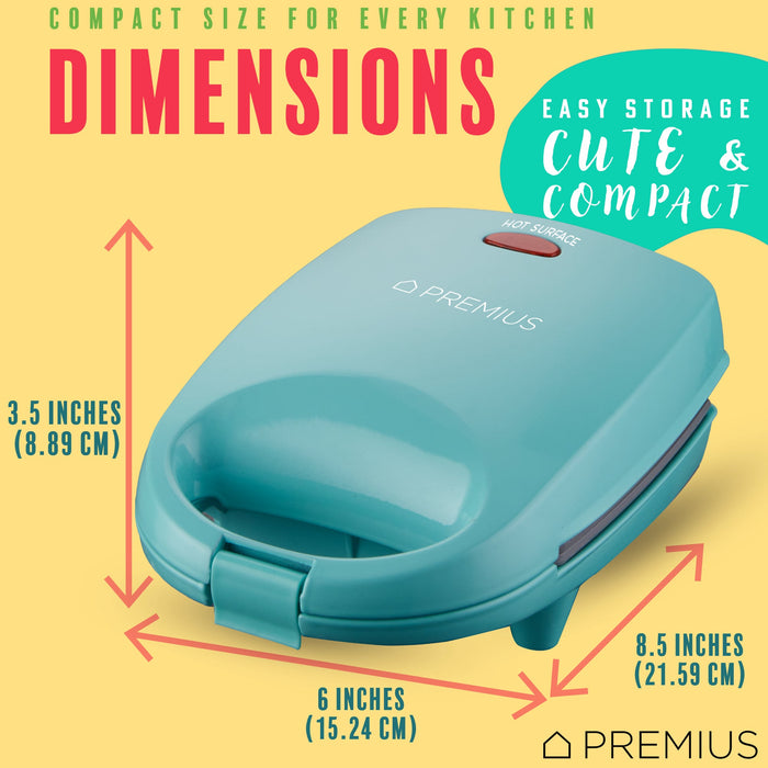 PREMIUS Ceramic Non-Stick Mini Snack Donut Maker, 2 Inch Mold, 4 Count