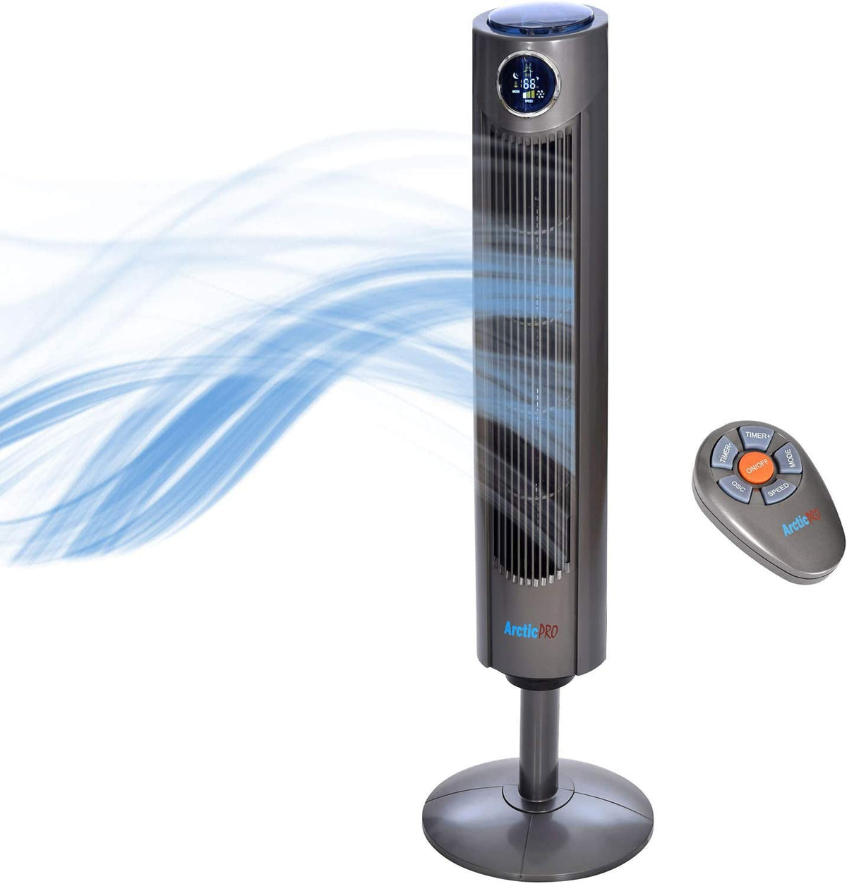 Arctic-Pro Digital Screen Oscillating Tower Fan with Remote Control, D ...