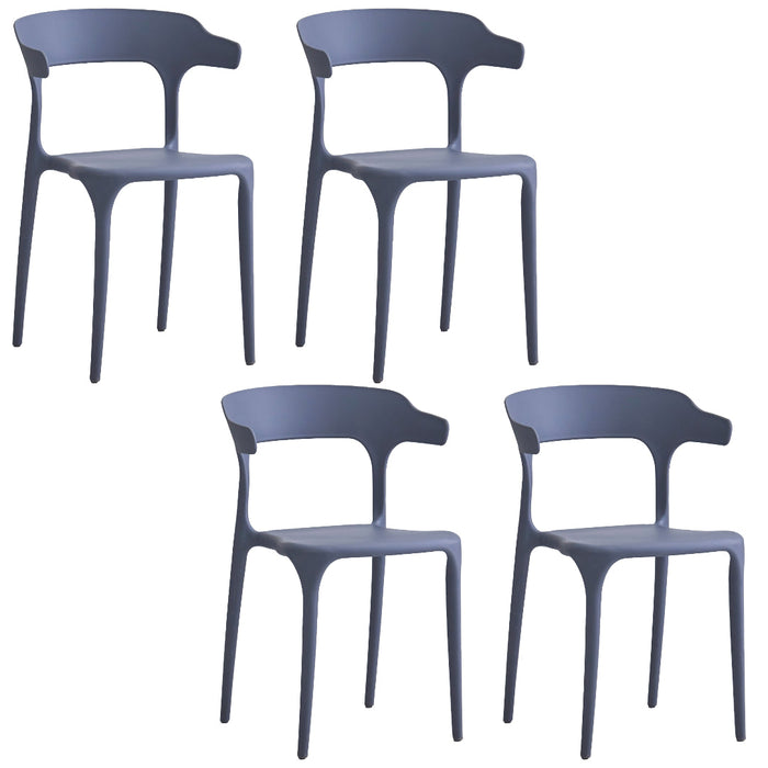 Just Relax Jasper Poolside Plastic Stacking Dining Chairs, Indoor-Outdoor, 4-Pack