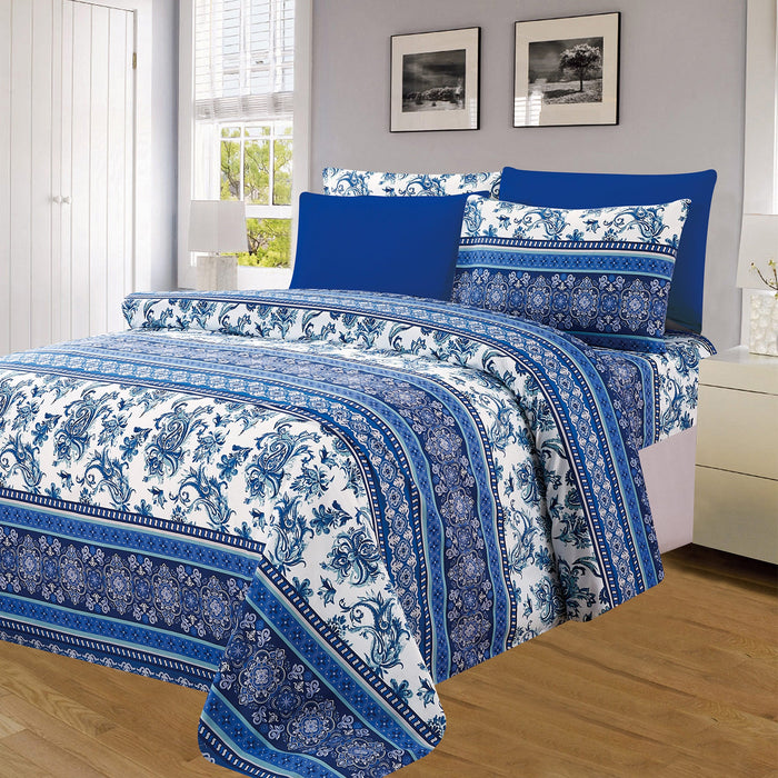 PREMIUS Mykonos Wrinkle-Free Microfiber Sheet Set, Blue