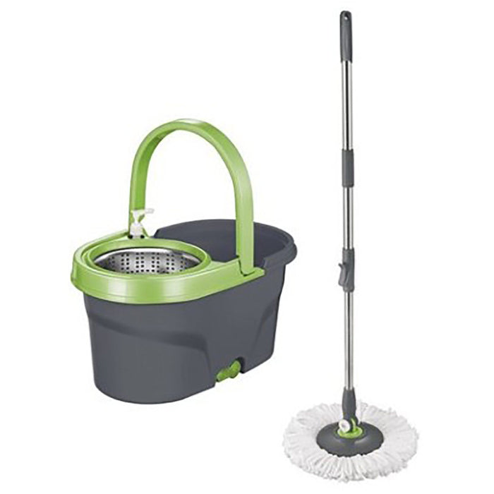 Premius It’s EZ Spin Mop And Bucket Set with Handle and Pump, Green-Black