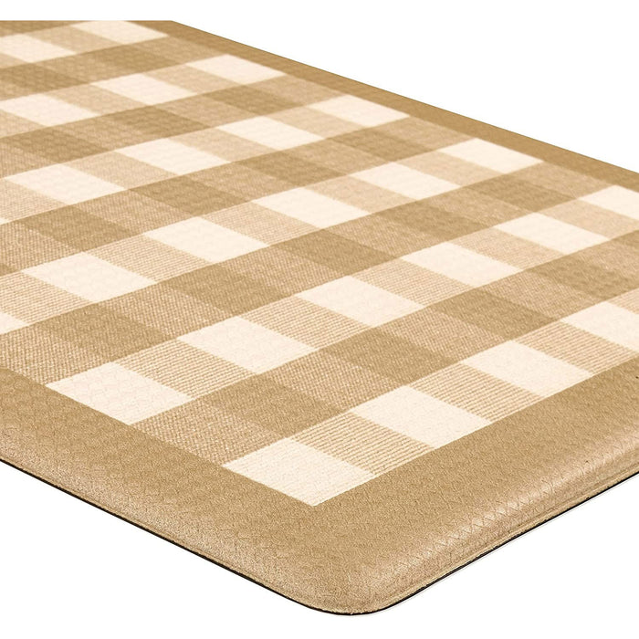 Achim Decorative Buffalo Check Anti-Fatigue Mat, Taupe, 18x30 Inches