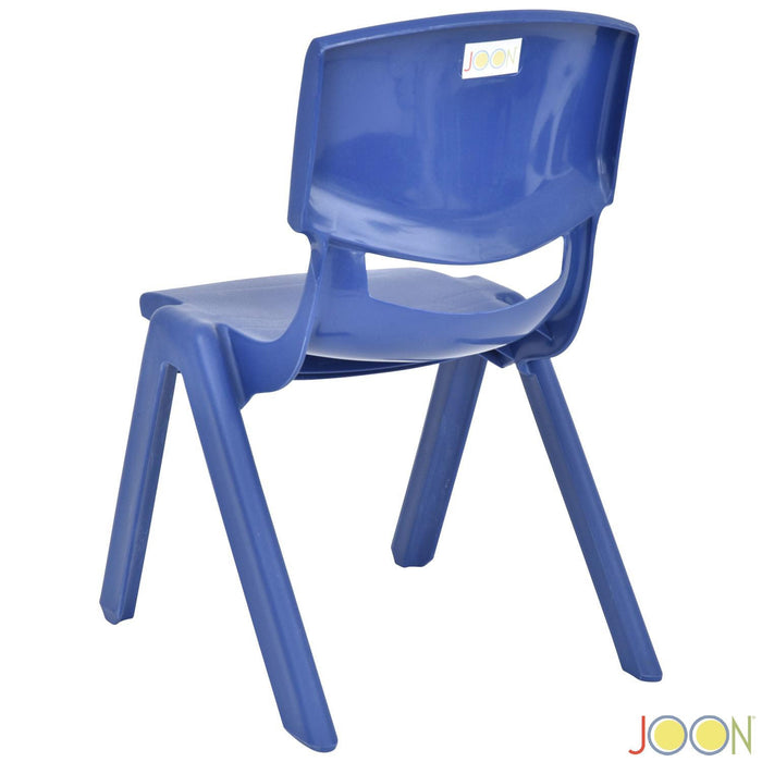 JOON Stackable Plastic Kids Learning Chairs, Dark Blue, 20.5x12.75X11 Inches, 2-Pack (Pack of 2)