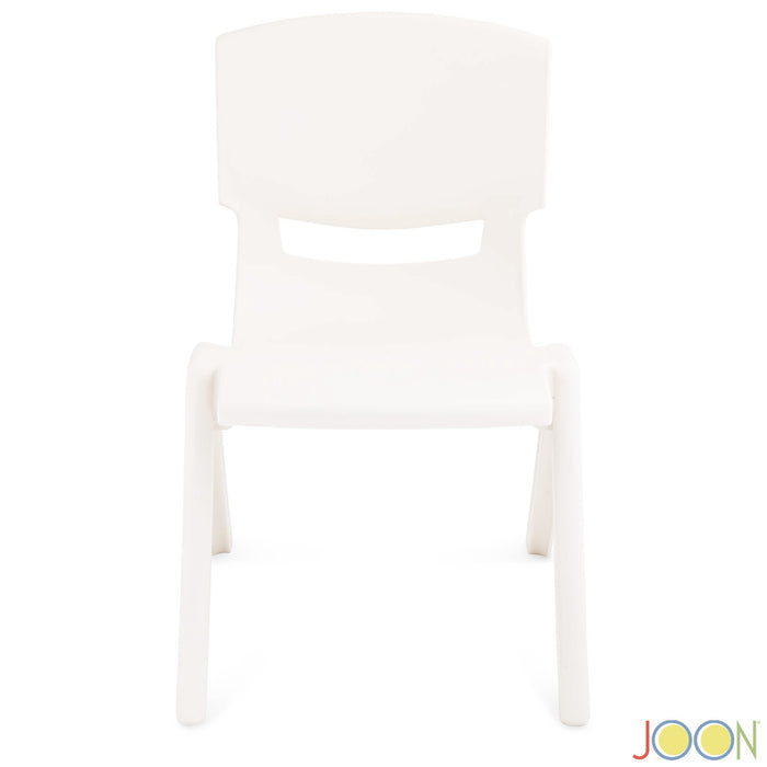 JOON Stackable Plastic Kids Learning Chairs, Ivory, 20.5x12.75X11 Inches, 2-Pack (Pack of 2)