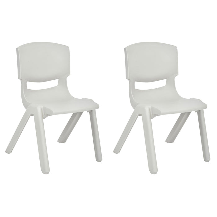 JOON Stackable Plastic Kids Learning Chairs, Light Gray, 20.5x12.75X11 Inches, 2-Pack (Pack of 2)