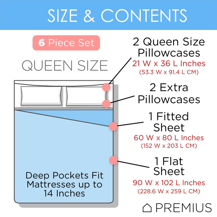 Premius Brooke Luxurious Wrinkle-Free Microfiber Sheet Set