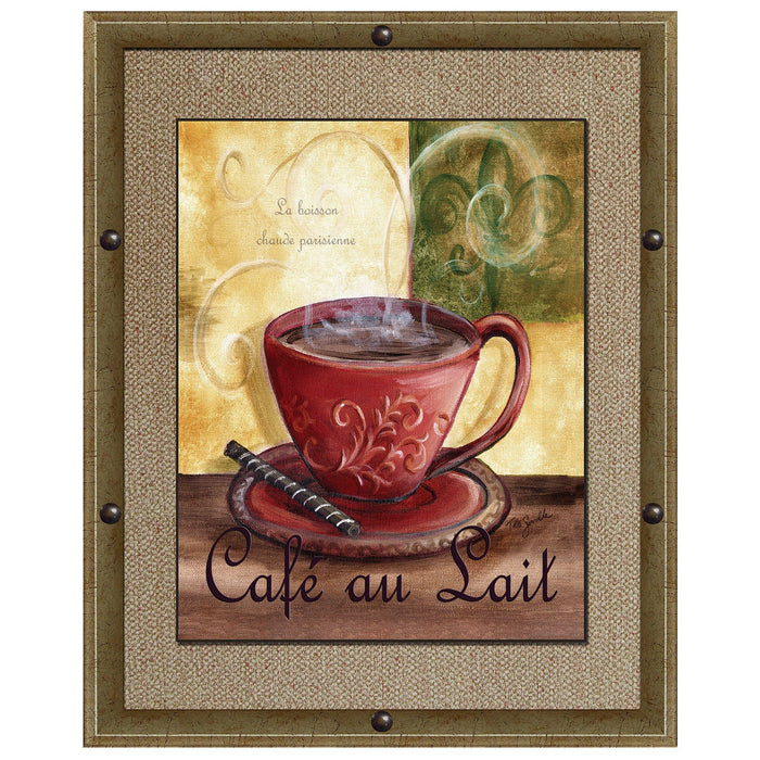 PREMIUS Cafe Au Lait Framed Wall Art With Buttons, 11x13 Inches