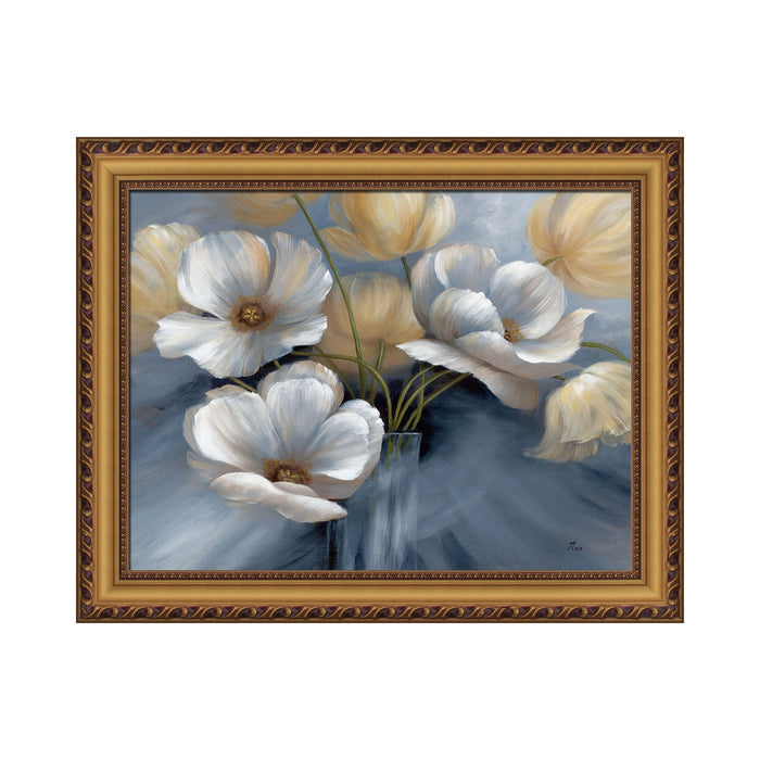 Premius August’s Garden Framed Wall Art, White-Beige, 33x33 Inches