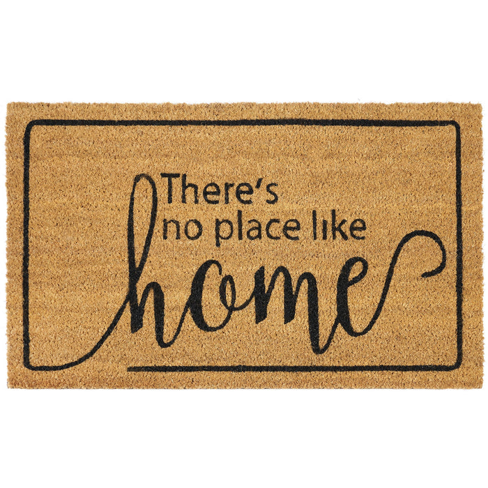 Achim There's No Place Like Home Coir Welcome Doormat, Brown-Black, 18x30 Inches