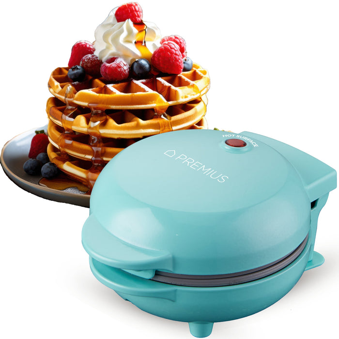 PREMIUS Ceramic Non-Stick Mini Snack Waffle Maker, 4 Inch Mold