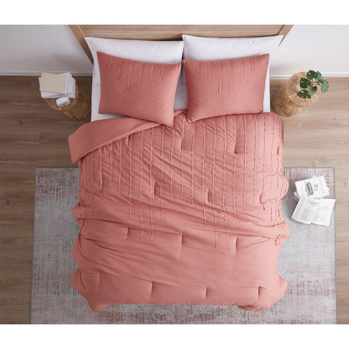 Jade + Oake Ridney Textured Stripe Soft Microfiber Comforter Set