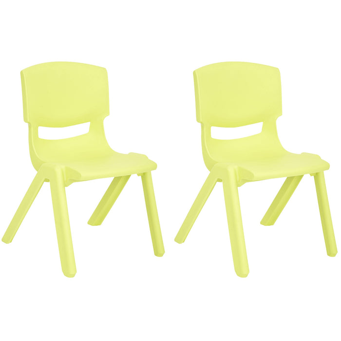 JOON Stackable Plastic Kids Learning Chairs, Lime, 20.5x12.75X11 Inches, 2-Pack (Pack of 2)