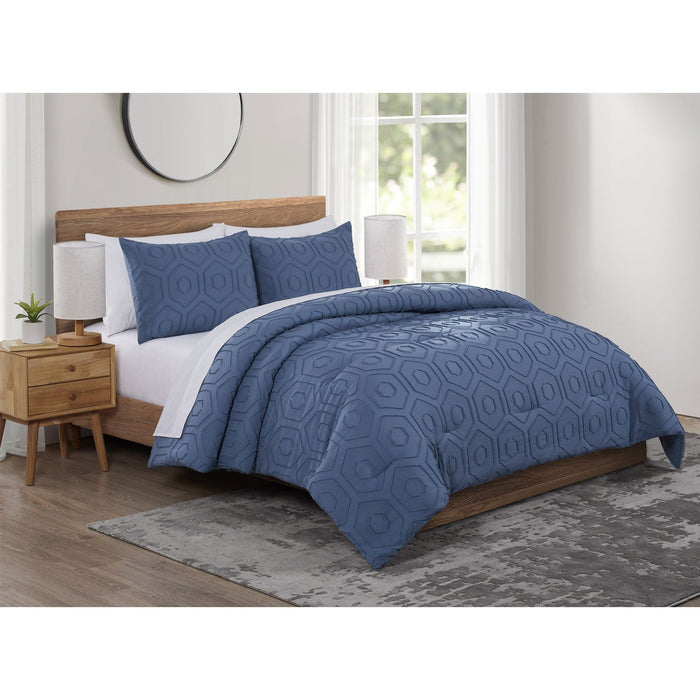 Jade + Oake Asher Modern Hexagon Microfiber Comforter Set
