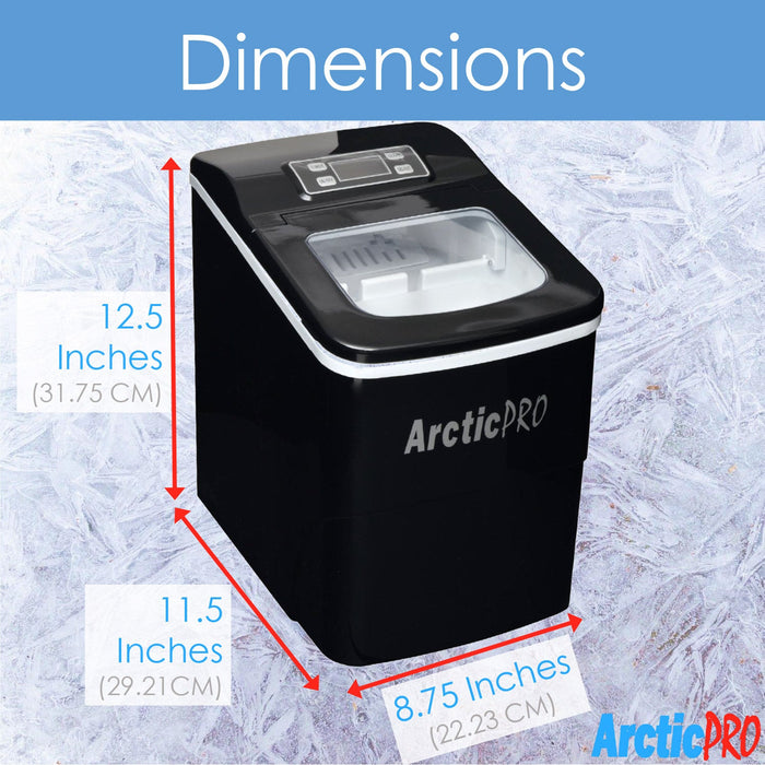 Arctic-Pro Portable Digital Quick Ice Maker Machine, Black, Makes 2 Ice Sizes