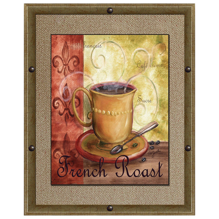 PREMIUS French Roast Framed Wall Art With Buttons, 11x13 Inches