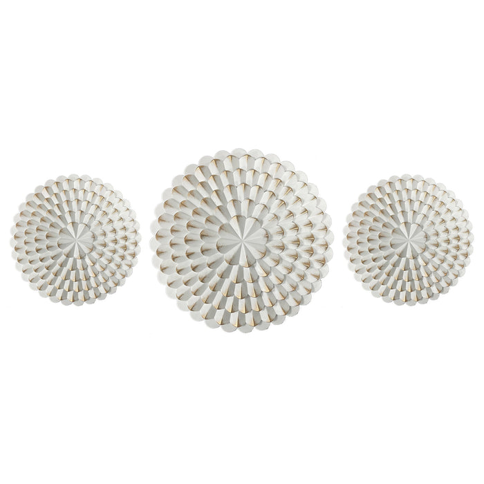 PREMIUS 3 Piece Armadillian Plaque Wall Decor Set, White, 10 Inches & 14 Inches